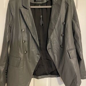 White House Black Market Metallic Gray Blazer
